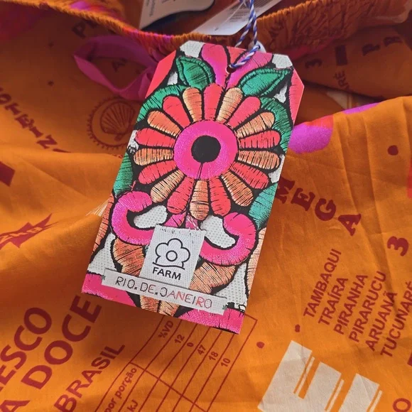 FARM RIO x Anthropologie Print Scallop-hem Wide Leg Pants In Fresh Fish NWT L - Picture 13 of 14